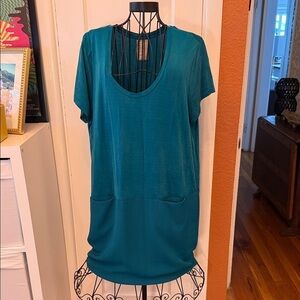 Dolan Teal Short Sleeve Dress-Sz L